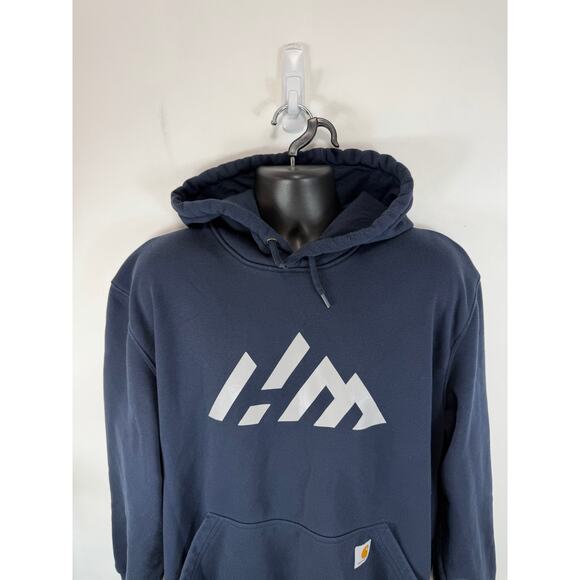 Carhartt Rain Defender Hoodie Navy Blue Size XL Loose Fit - Picture 8 of 9